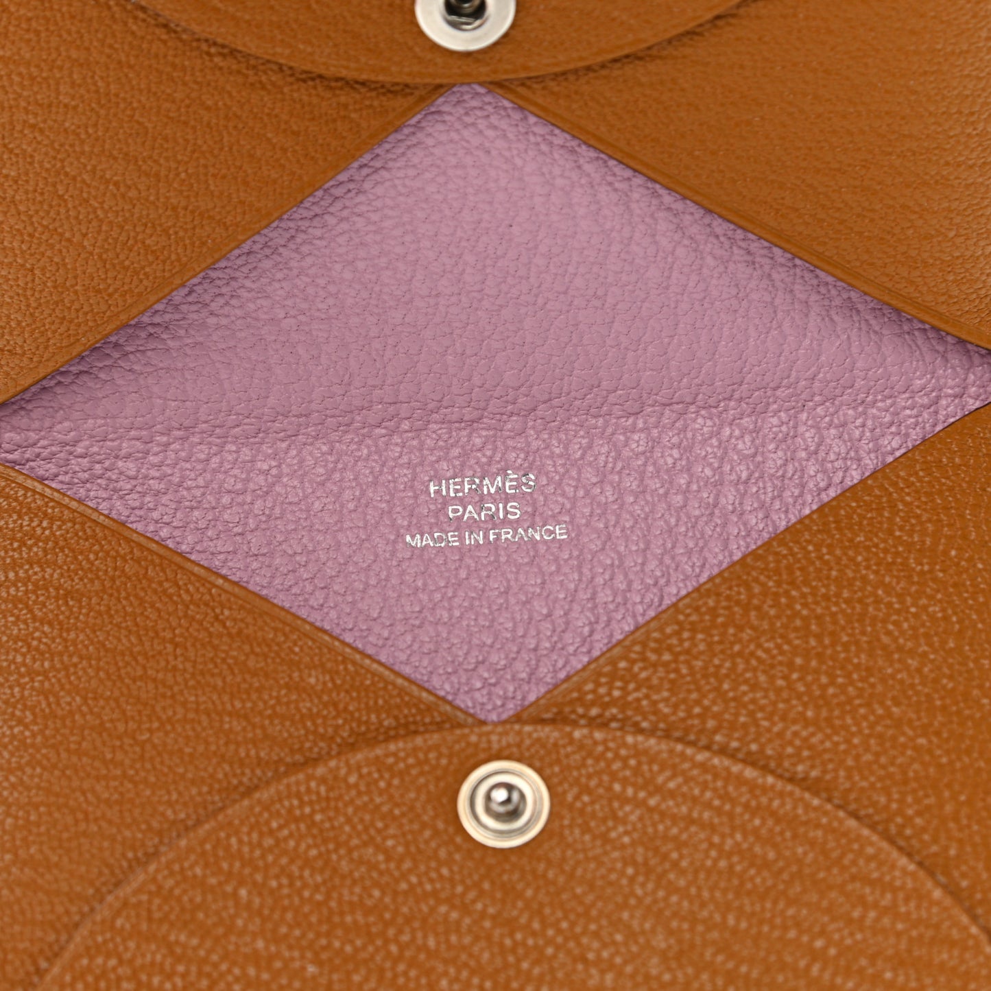 Chevre Mysore Verso Calvi Card Case Caramel Mauve Sylvestre