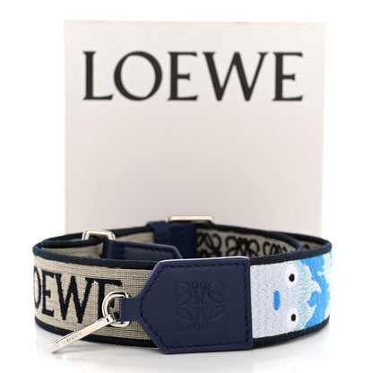 Loewe X HOWLS MOVING CASTLE Calfskin Calcifer Jacquard Anagram Strap Blue 5 of 5