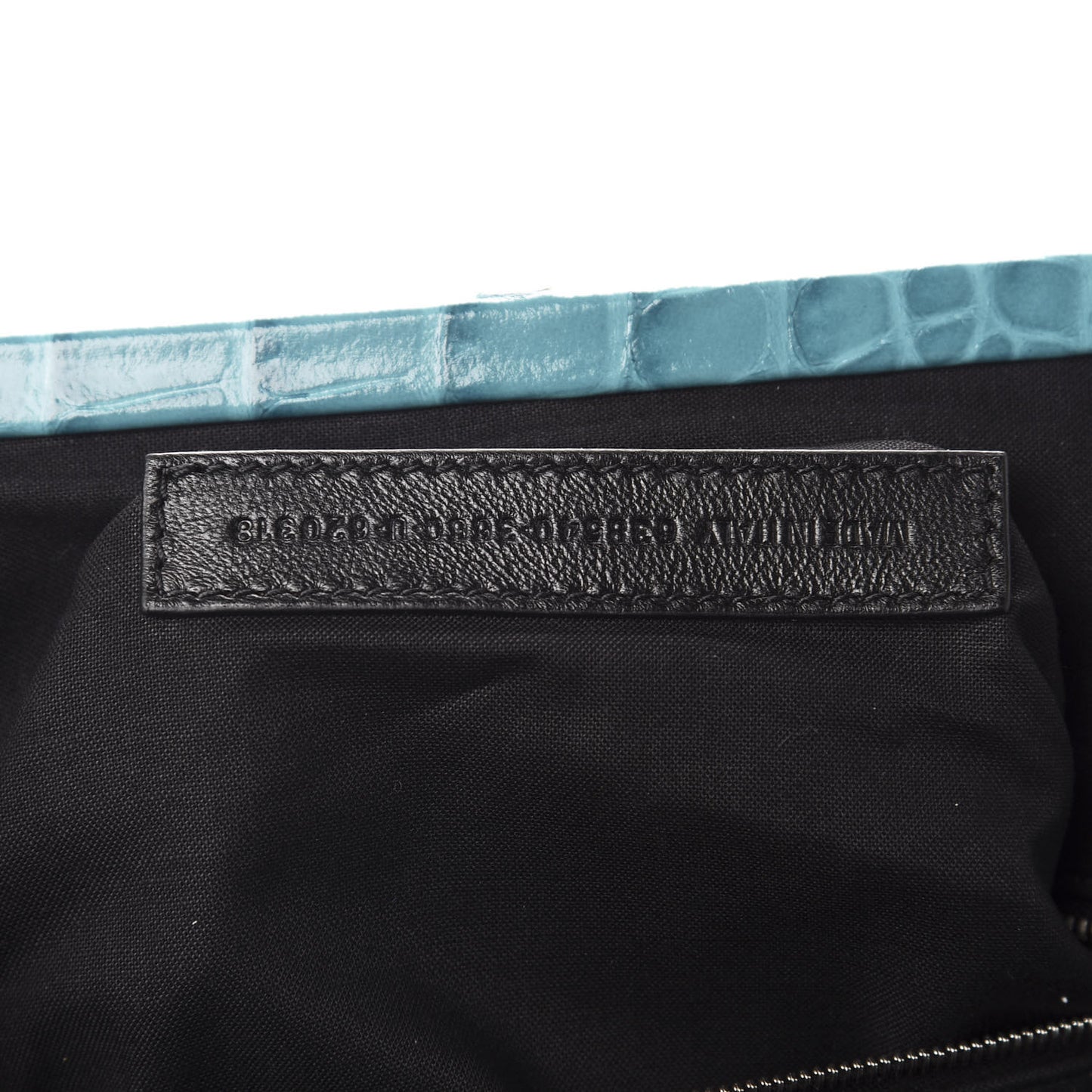 Shiny Supple Calfskin Logo Crocodile Embossed Cloud Crossbody Bag Jade Black