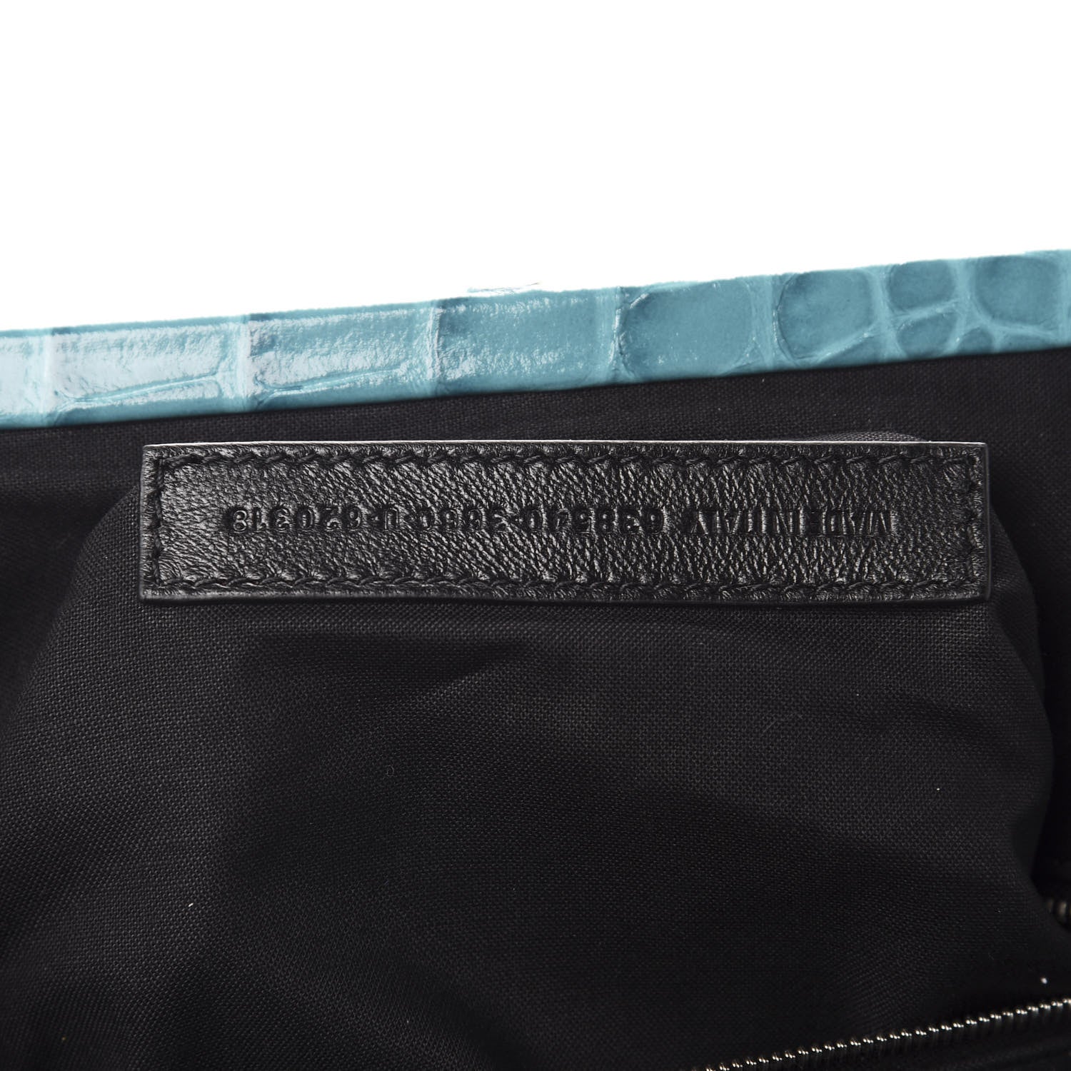 Balenciaga Shiny Supple Calfskin Logo Crocodile Embossed Cloud Crossbody Bag Jade Black 9 of 10