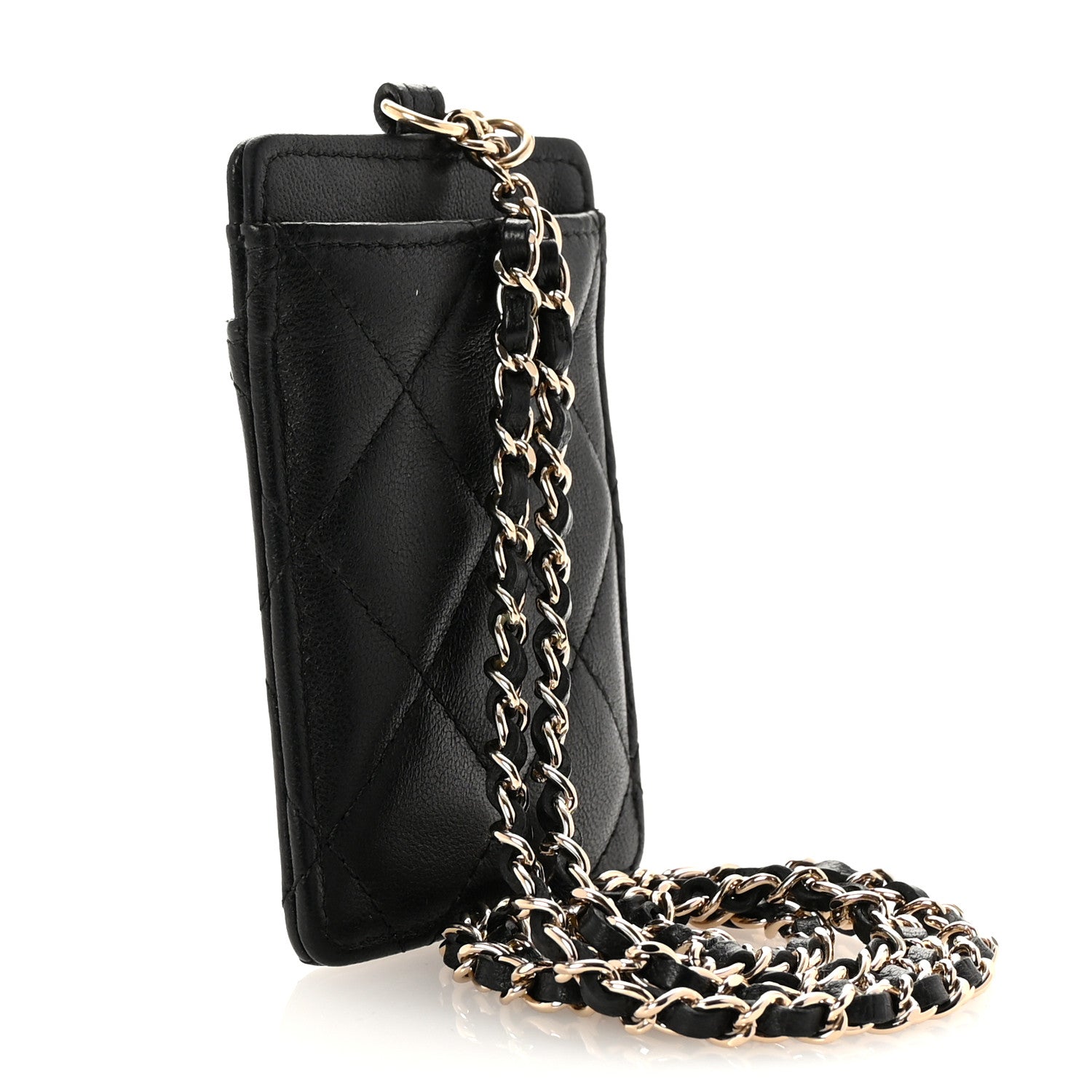 Chanel Lambskin Quilted Card Holder On Chain Black 2 of 10