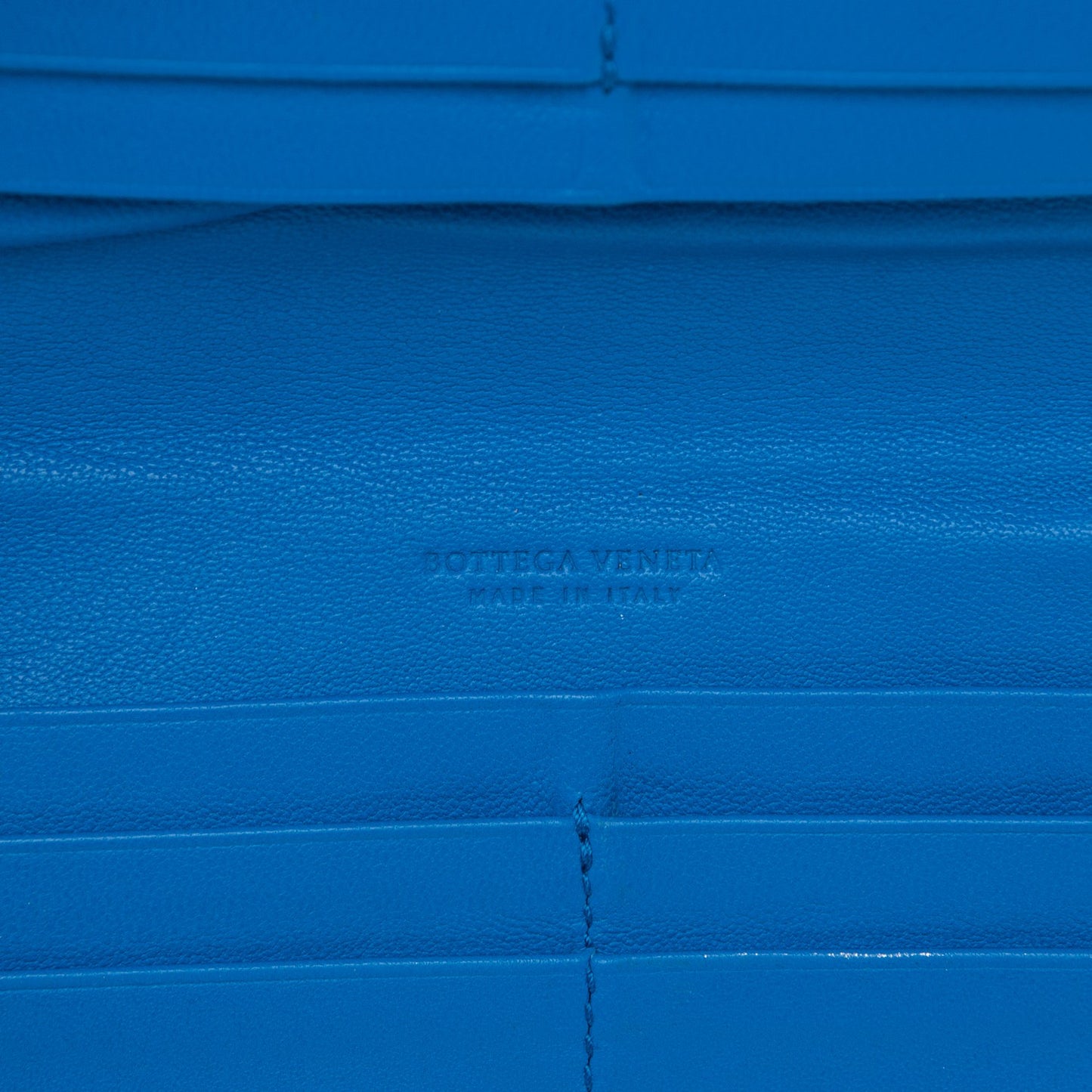 Nappa Intrecciato Double Zip Clutch Wallet Blue