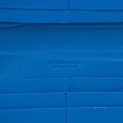 Bottega Veneta Nappa Intrecciato Double Zip Clutch Wallet Blue 6 of 8