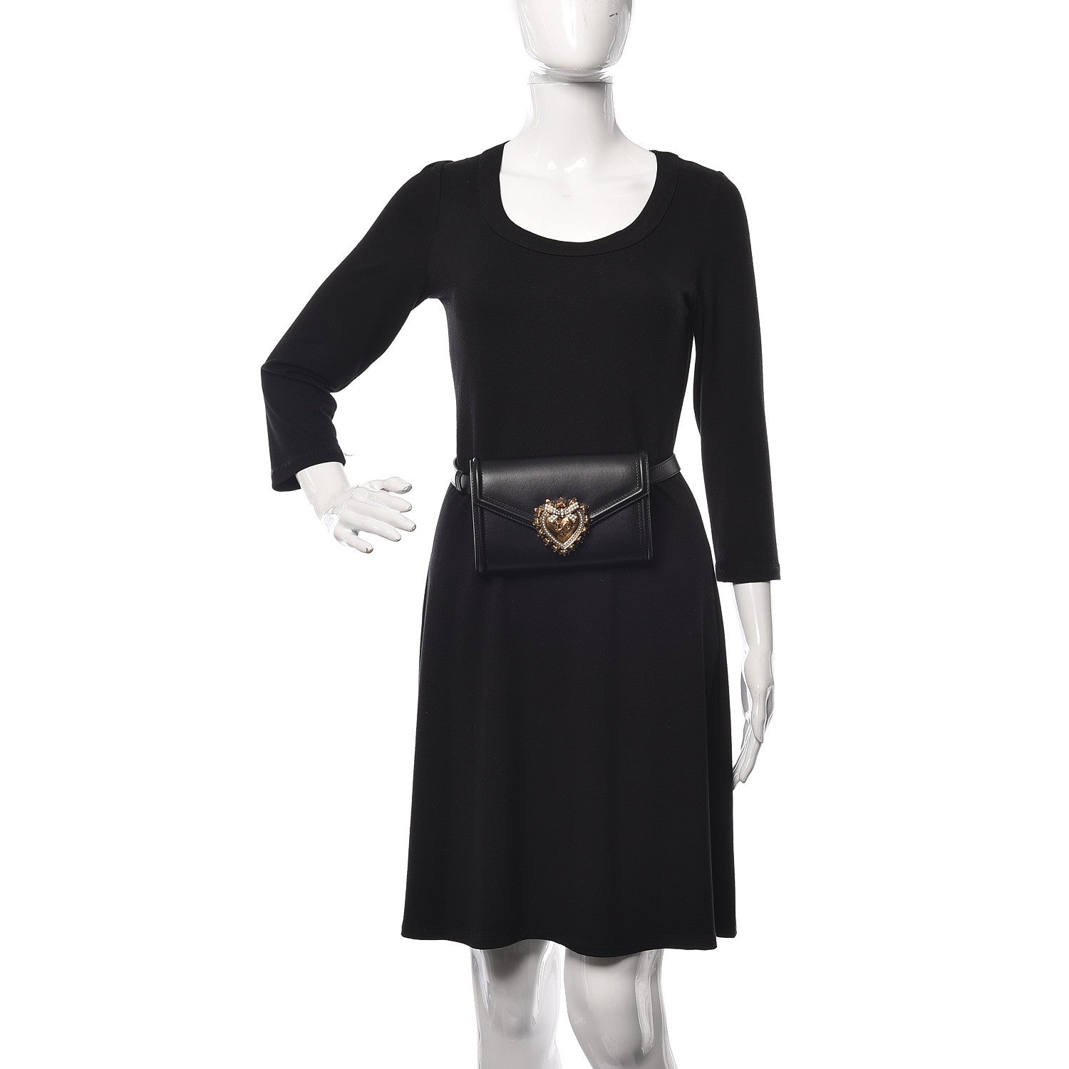 Dolce & Gabbana Agnello Vitello Devotion Belt Bag Black 2 of 11