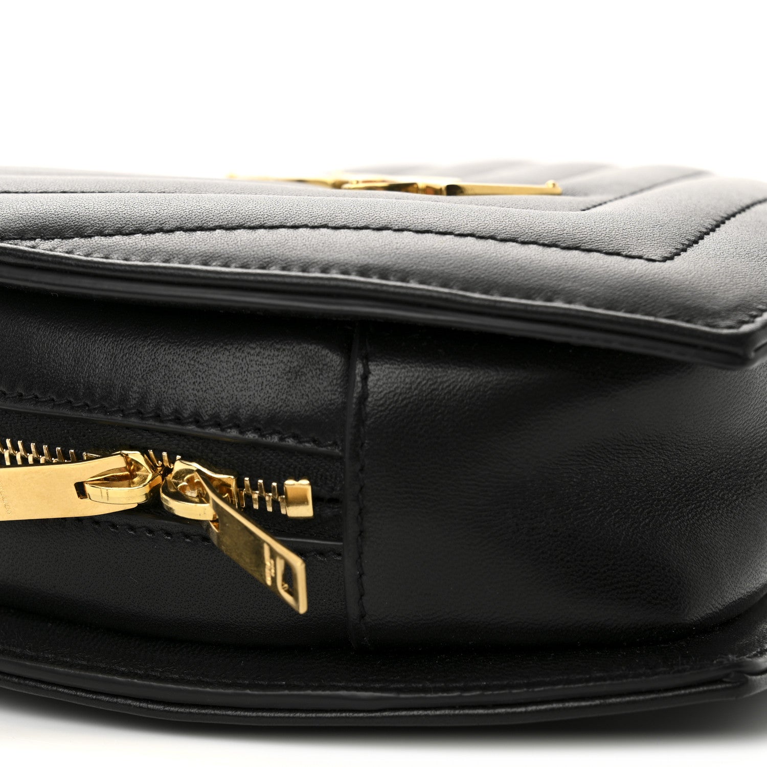 Saint Laurent Lambskin Matelasse Chevron Monogram Small Love Heart Chain Bag Black 9 of 11