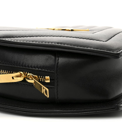 Saint Laurent Lambskin Matelasse Chevron Monogram Small Love Heart Chain Bag Black 9 of 11