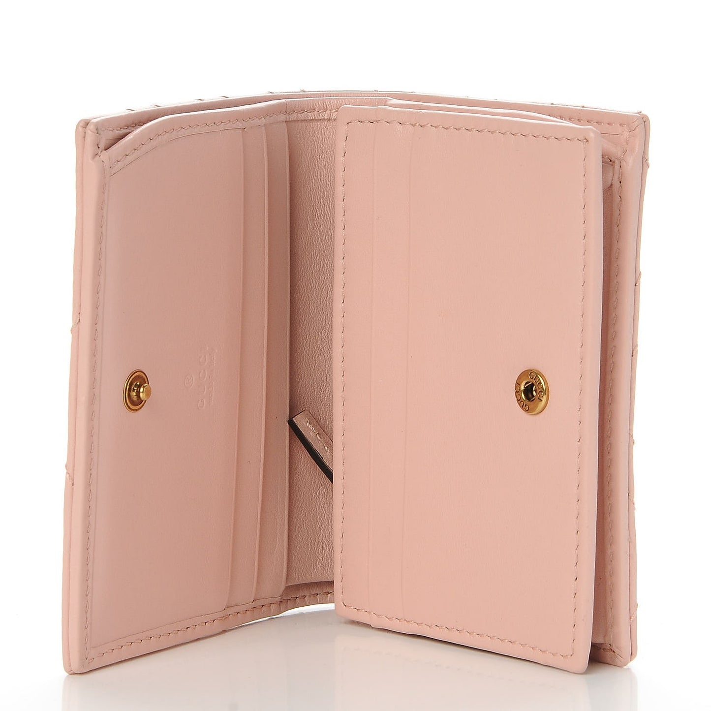 Calfskin Matelasse GG Marmont Card Case Wallet Perfect Pink