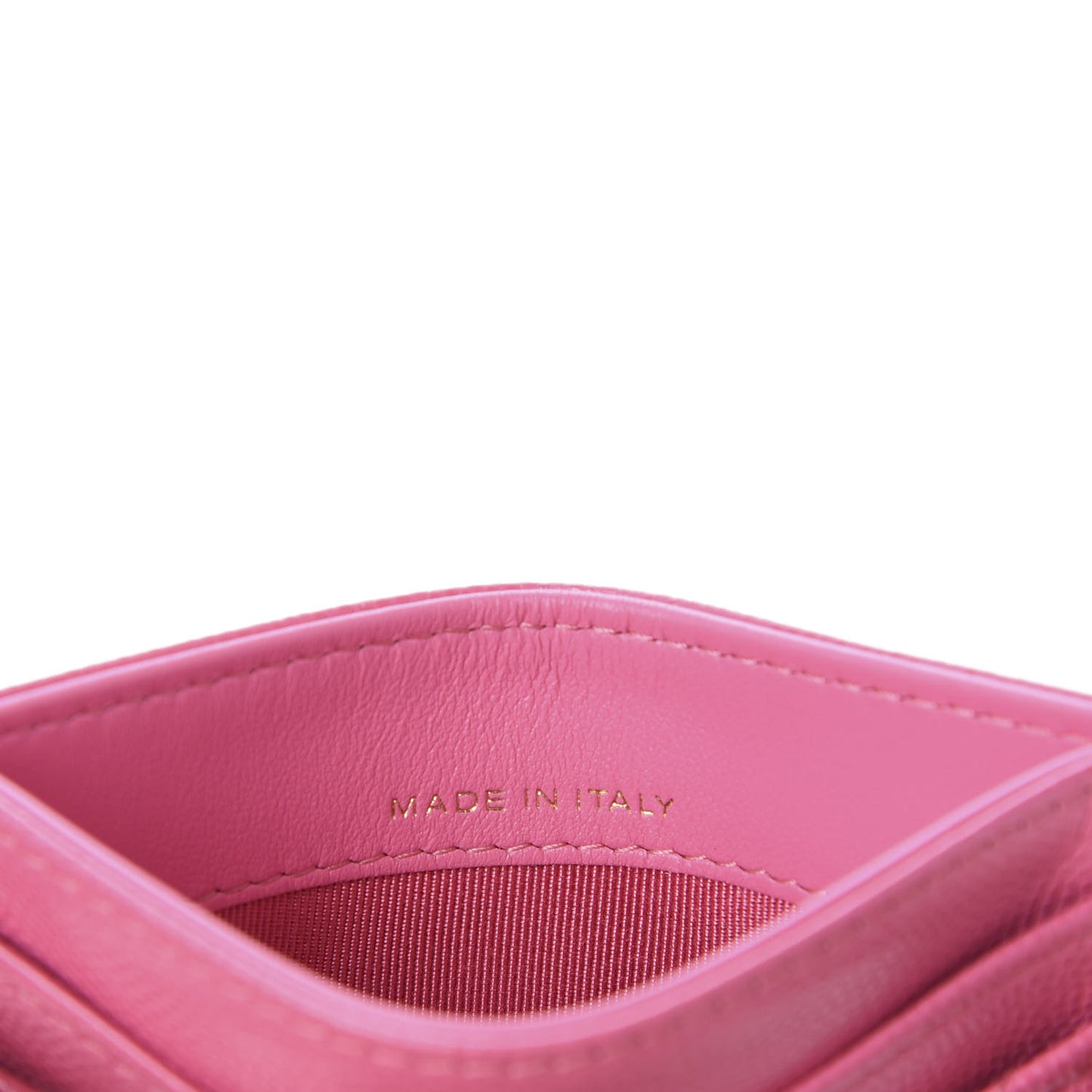 Caviar Quilted Card Holder Pink
