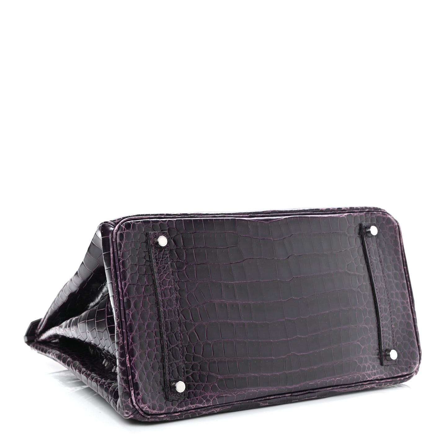Shiny Porosus Crocodile Birkin 35 Prunoir