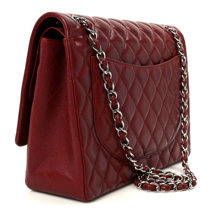 Chanel Caviar Quilted Maxi Double Flap Dark Red 2 of 10