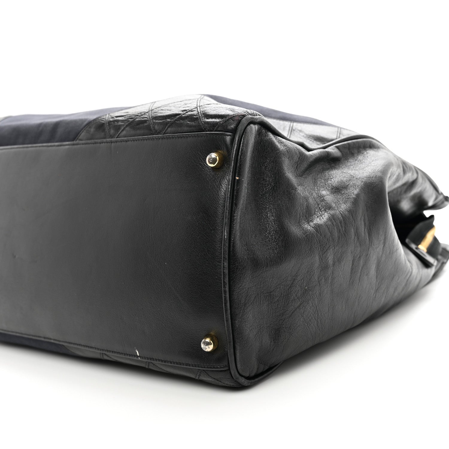 Chanel Canvas Calfskin XL Weekender Bag Black 9 of 11