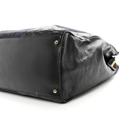 Chanel Canvas Calfskin XL Weekender Bag Black 9 of 11