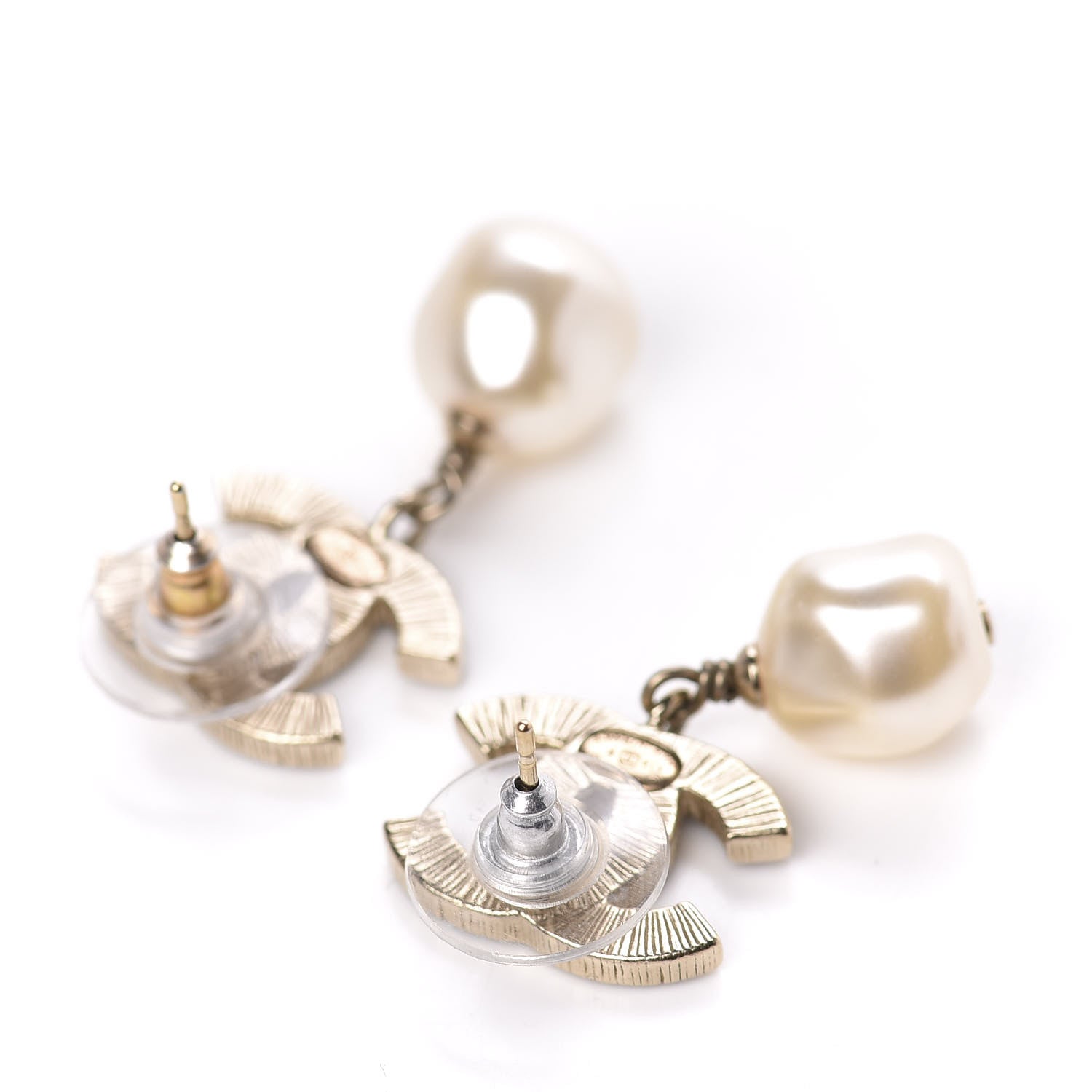 Chanel Enamel CC Pearl Dangle Earrings Black 3 of 5