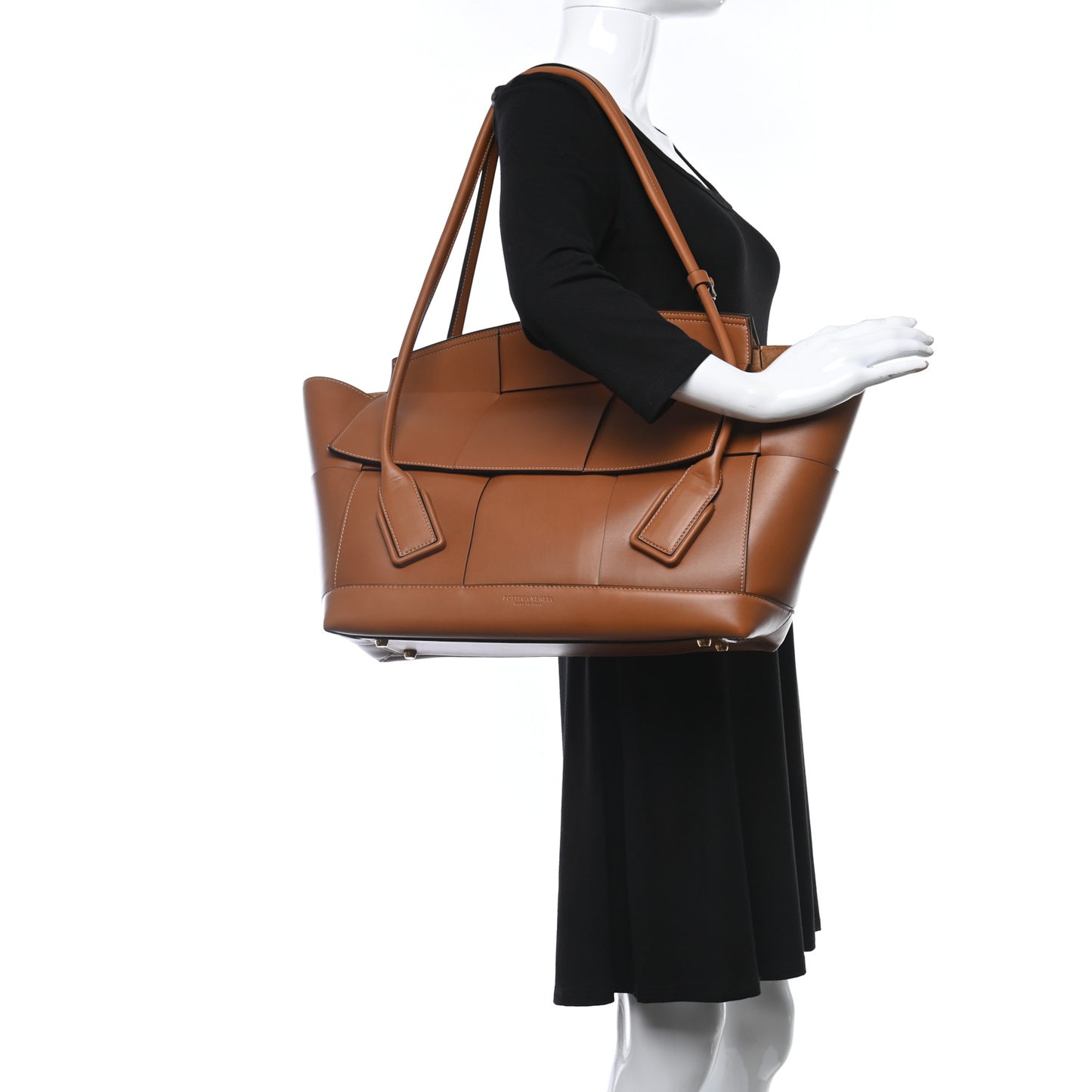 French Calfskin Maxi Intrecciato Large Arco Wood