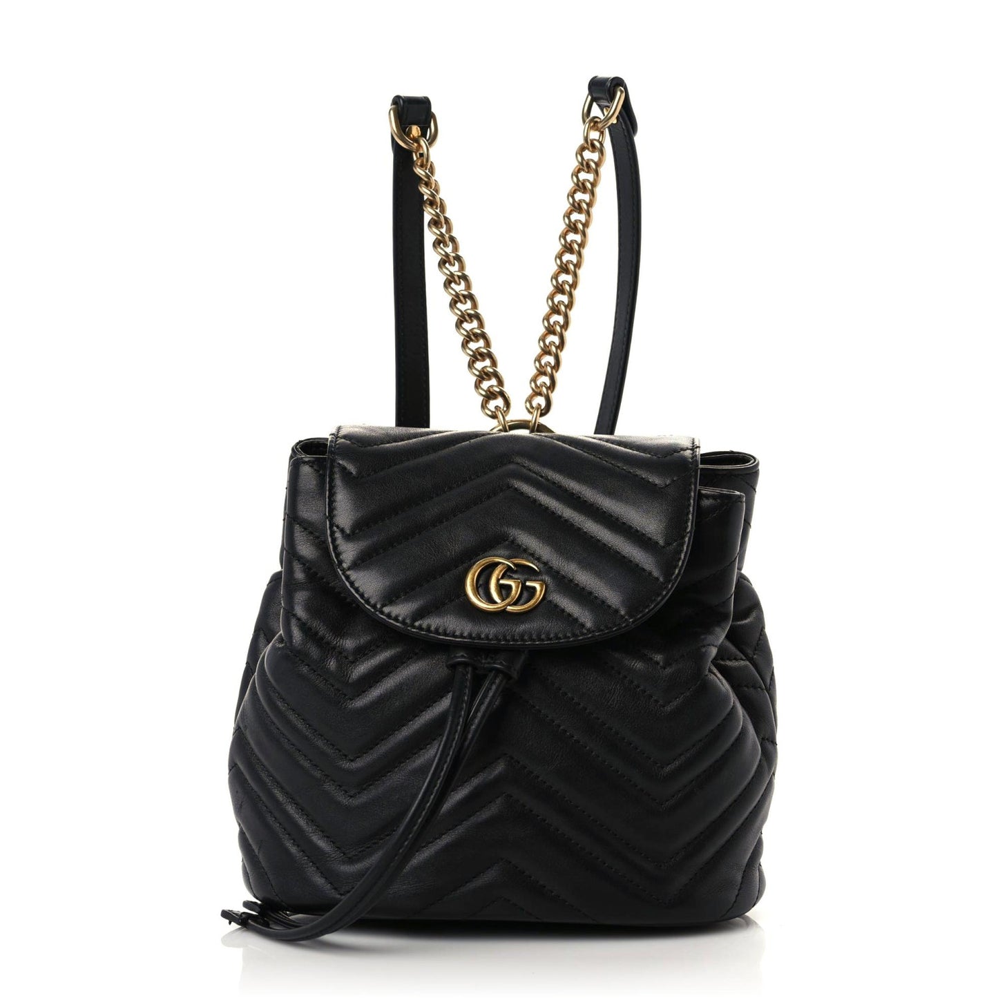 Calfskin Matelasse GG Marmont Flap Backpack Black