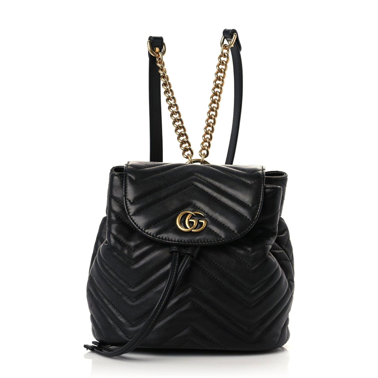 Gucci Calfskin Matelasse GG Marmont Flap Backpack Black 1 of 13