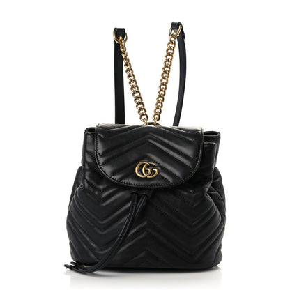 Gucci Calfskin Matelasse GG Marmont Flap Backpack Black 1 of 13