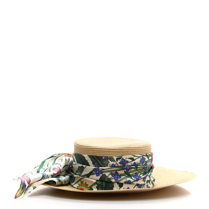 Gucci Woven Rope Straw New Flora Alba Hat M White 3 of 8