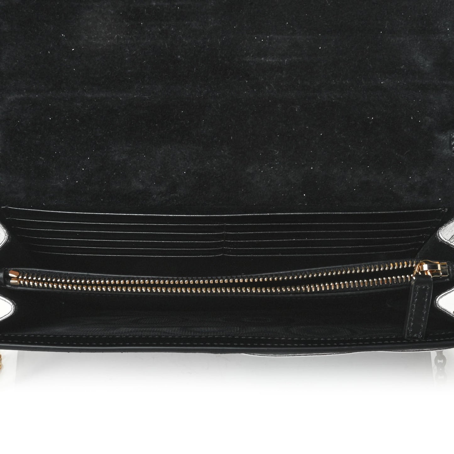 Metallic Calfskin Monogram Belle de Jour Chain Clutch Silver