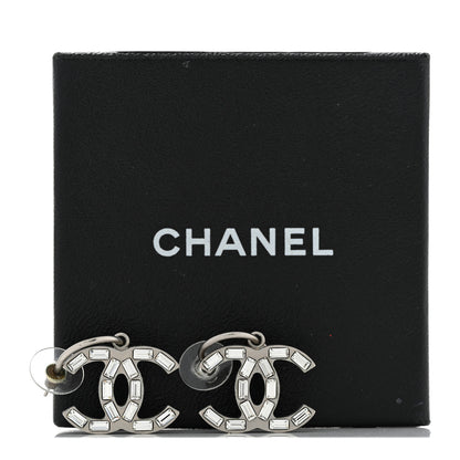 Chanel Baguette Crystal CC Dangle Earrings Gold 5 of 5