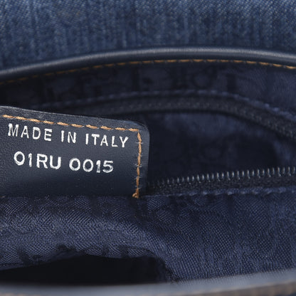 Christian Dior Denim Embroidered Saddle Bag Blue Multi 7 of 10