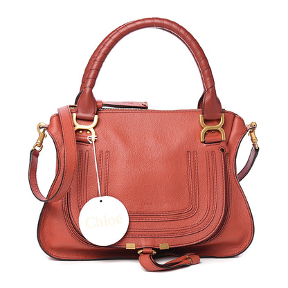 Chloe Calfskin Medium Marcie Satchel Terracotta Red 1 of 9