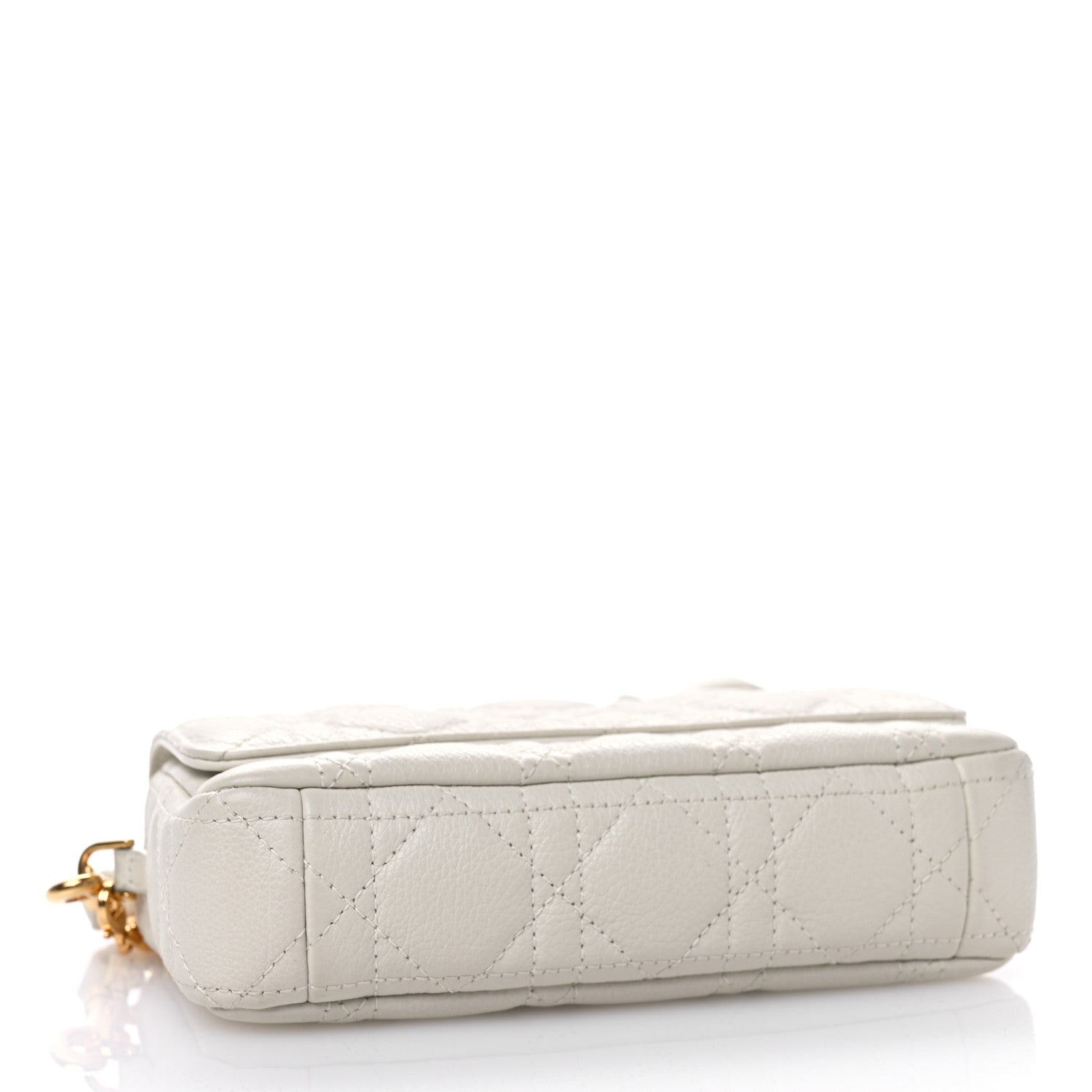 Christian Dior Supple Calfskin Cannage Caro Pouch with Chain Latte 4 of 10