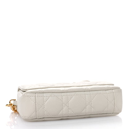 Christian Dior Supple Calfskin Cannage Caro Pouch with Chain Latte 4 of 10