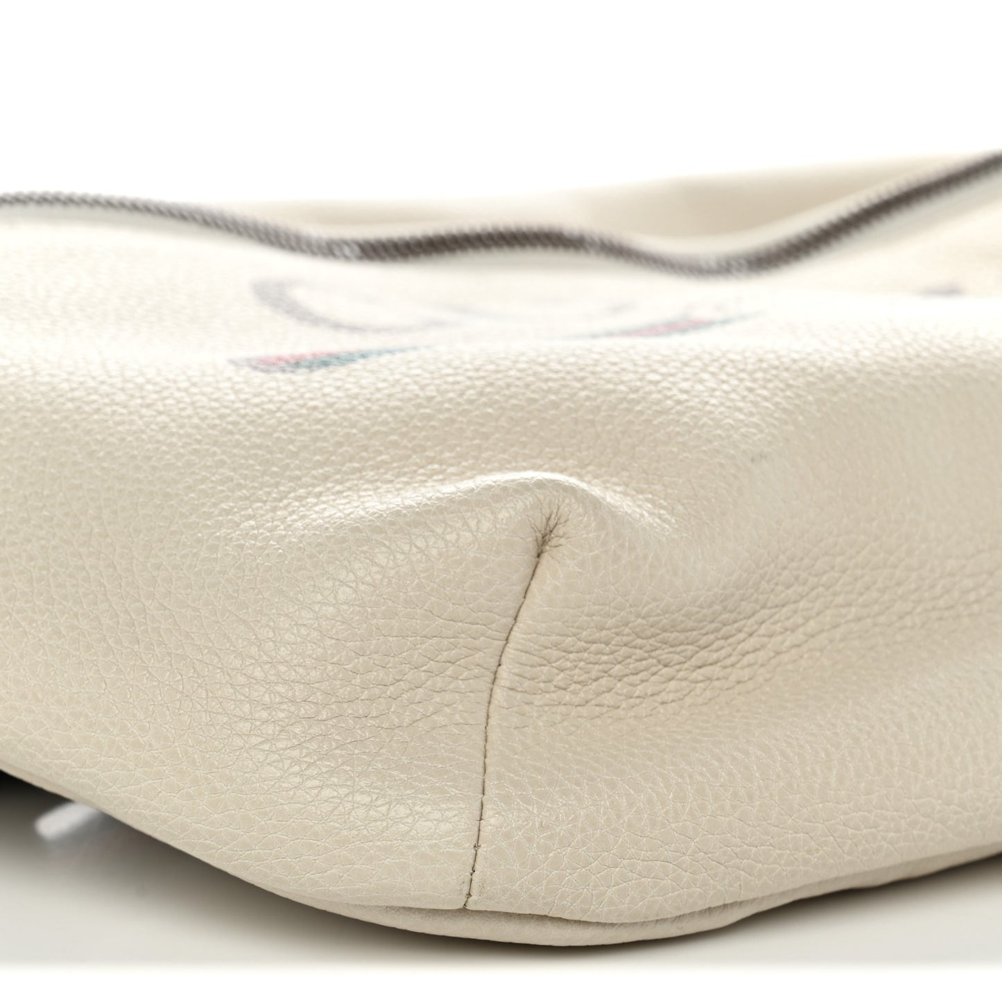 Grained Calfskin Logo Belt Bag White