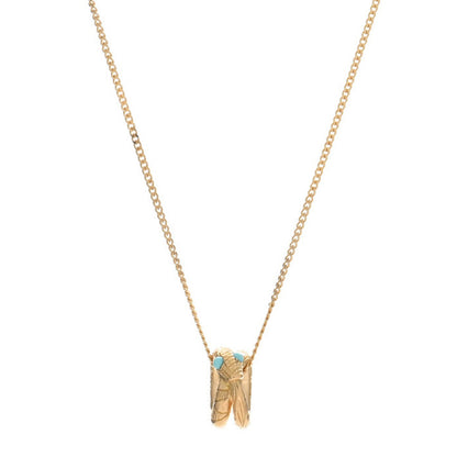 Gucci 18K Yellow Gold Turquoise Ouroboros Snake Necklace 1 of 3
