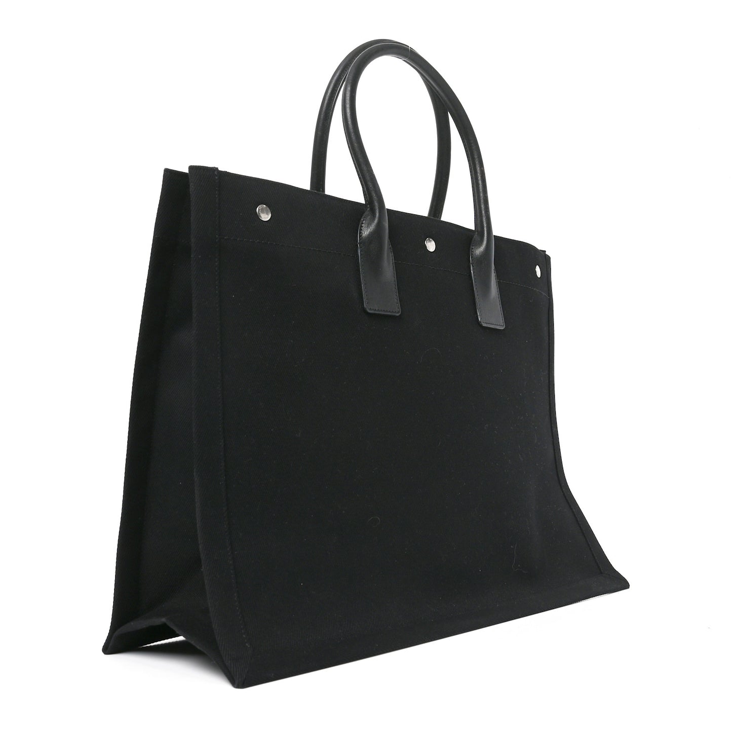 Linen Calfskin Rive Gauche Tote Black