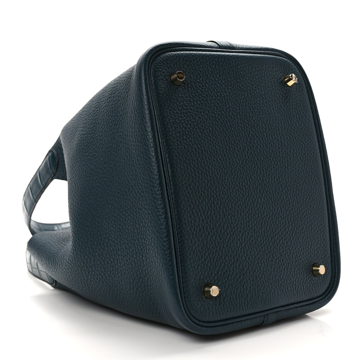 Hermes Taurillon Clemence Matte Alligator Picotin Lock Touch 22 MM Vert Bosphore 4 of 9