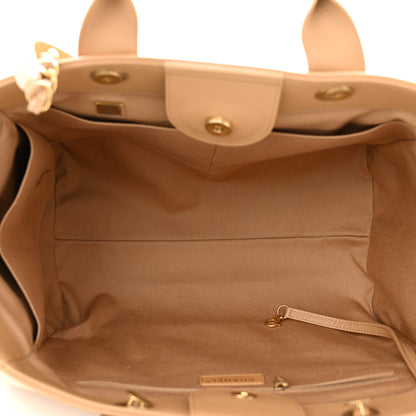 Chanel Calfskin Knit Medium Deauville Tote Beige 5 of 10