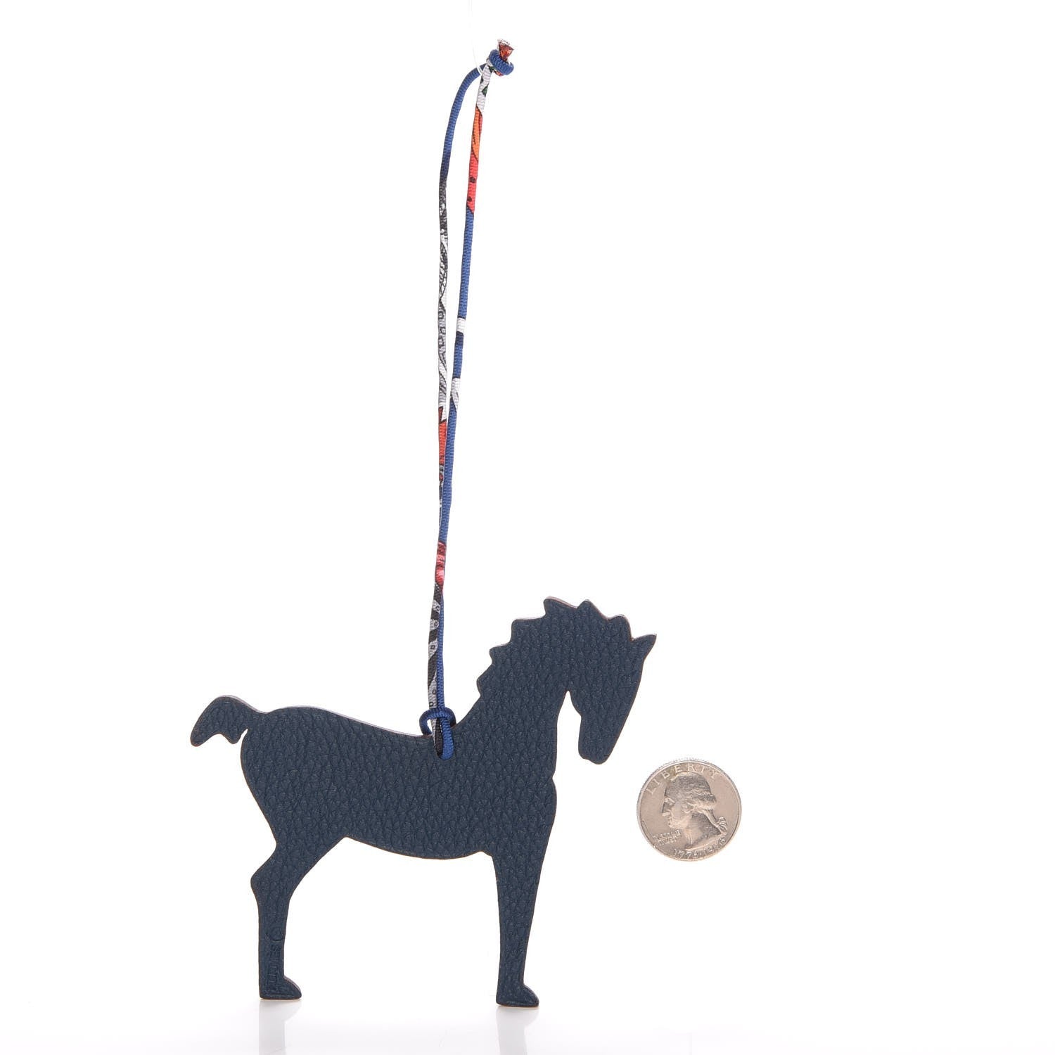 Hermes Epsom Togo Petit H Bag Charm Horse Rouge Grenat Bleu Baltique 2 of 3