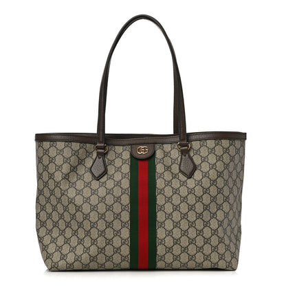 Gucci GG Supreme Monogram Medium Ophidia Shopping Tote Brown 1 of 10