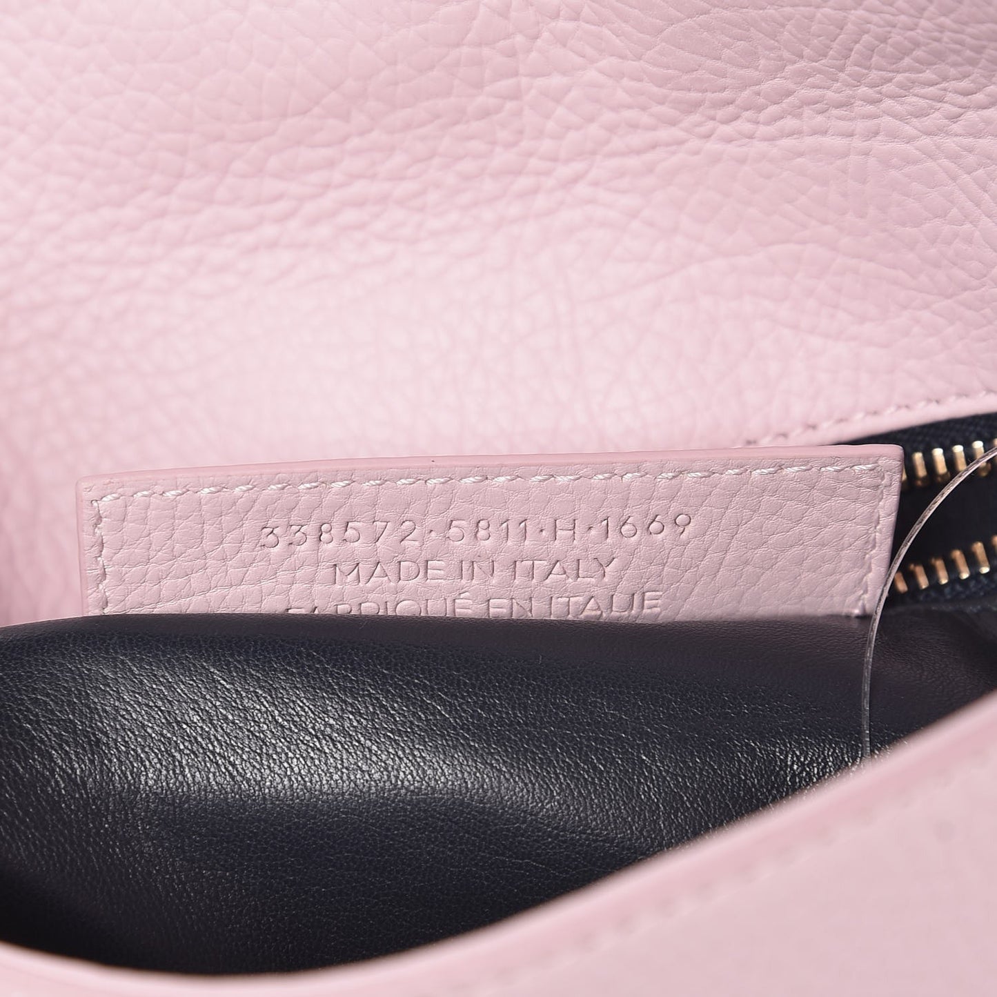 Grained Calfskin Tube Pochette Rose Poudre