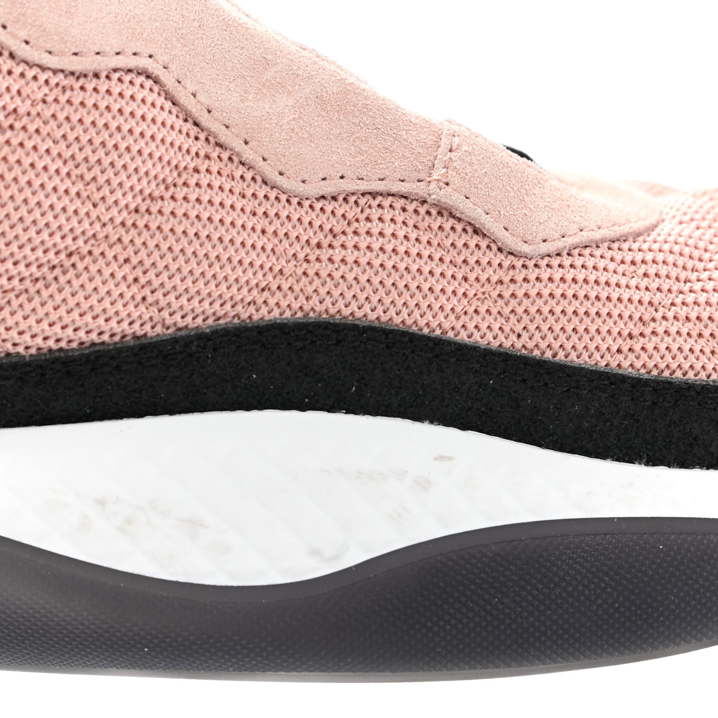 Mesh Suede Calfskin Quilted Sneakers 41 Black Pink