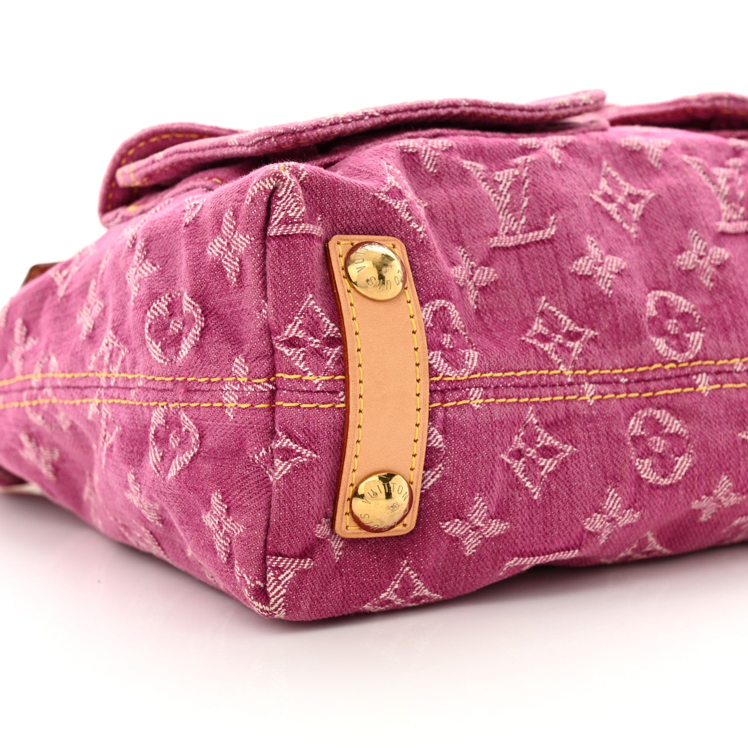 Louis Vuitton LOUIS VUITTON Denim Baggy PM Fuchsia 8 of 9