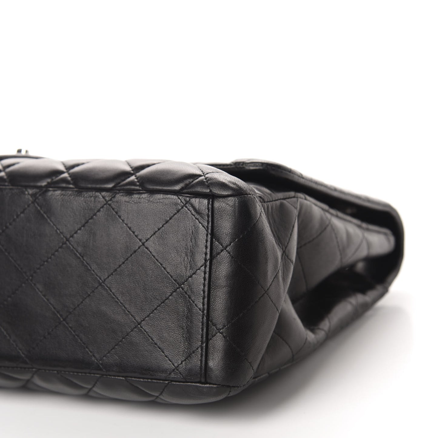 Lambskin Quilted Maxi Single Flap Black