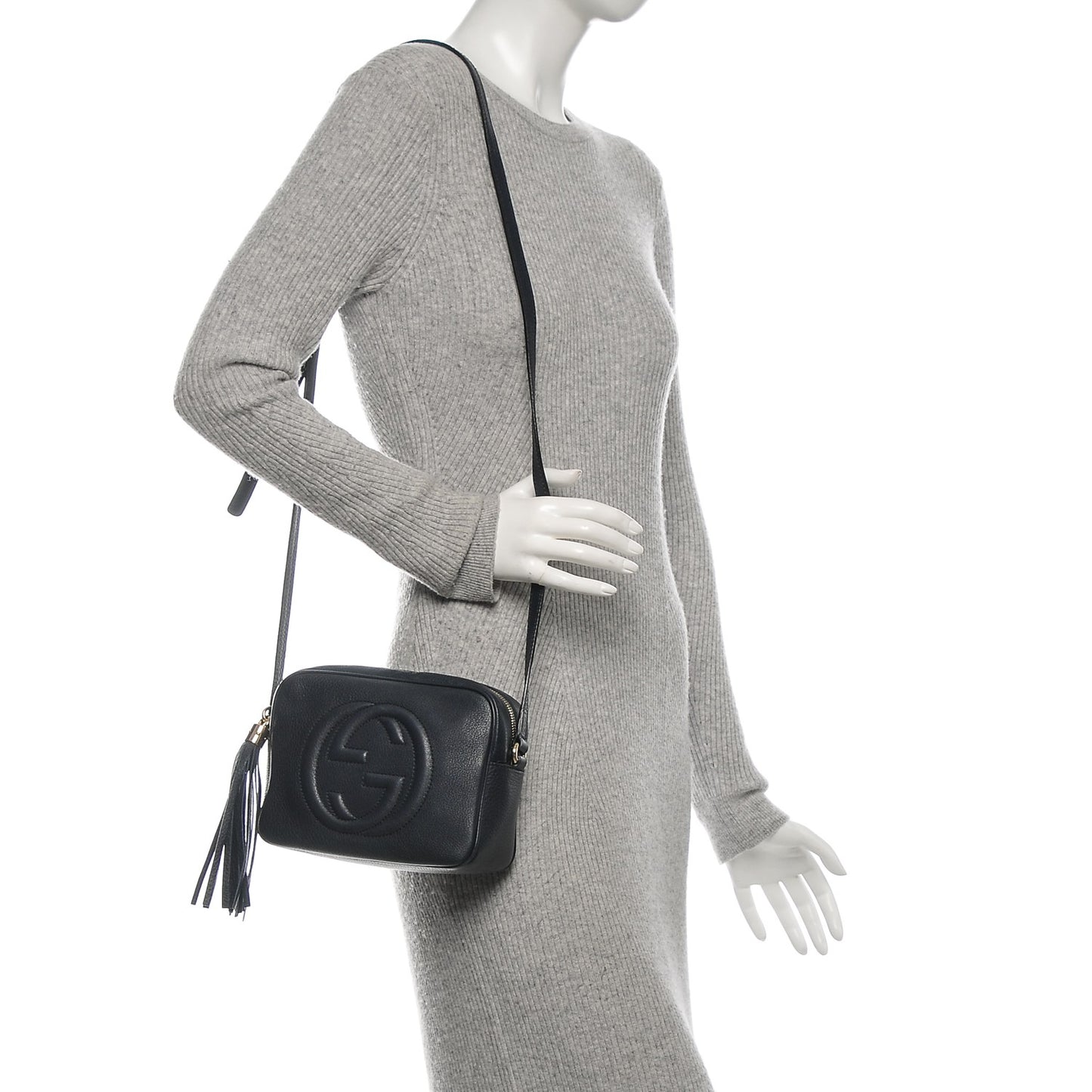 Pebbled Calfskin Small Soho Disco Bag Blue