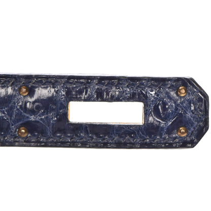 Hermes Shiny Niloticus Crocodile Kelly Sellier 32 Bleu Saphir 18 of 32