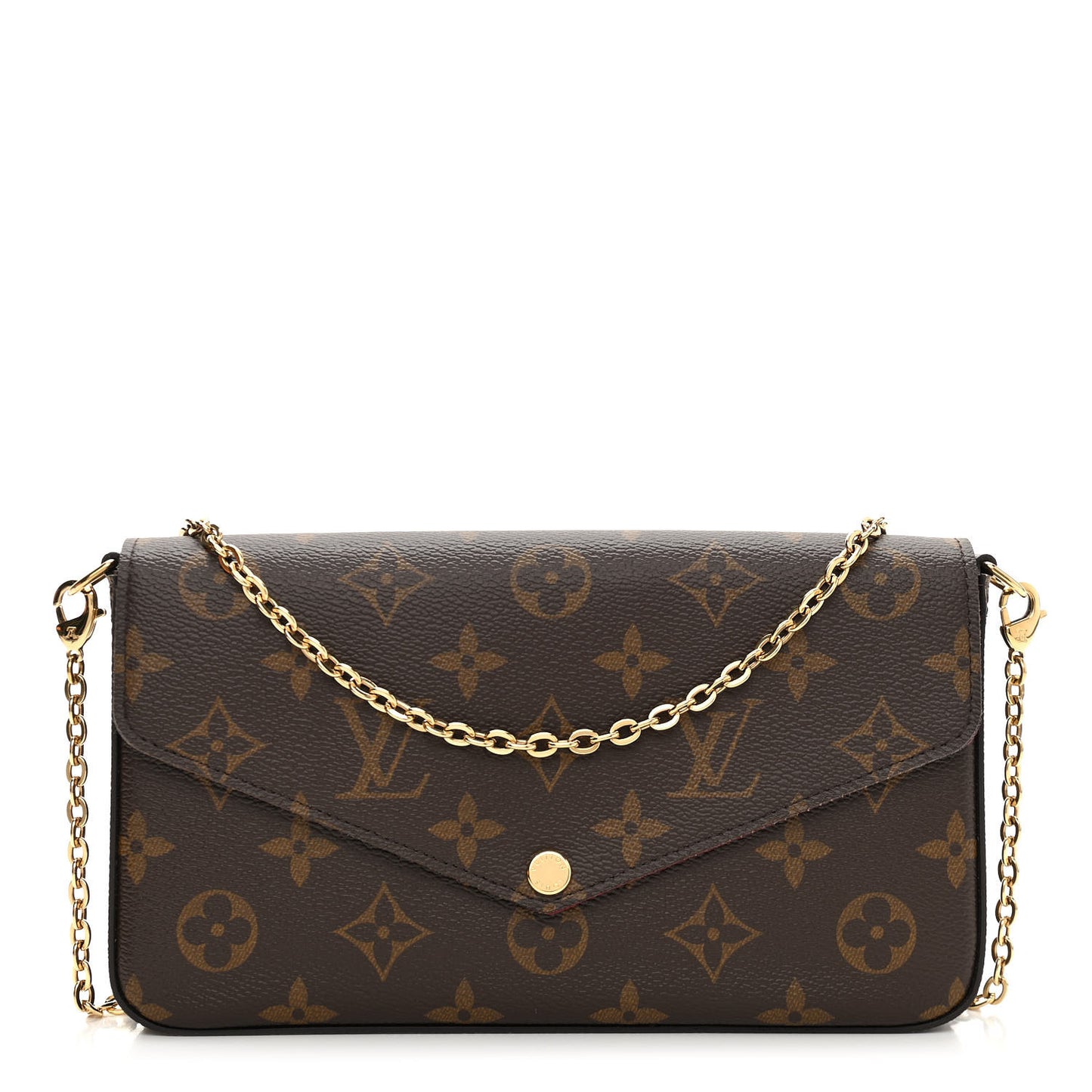 Monogram Pochette Felicie Chain Wallet Fuchsia