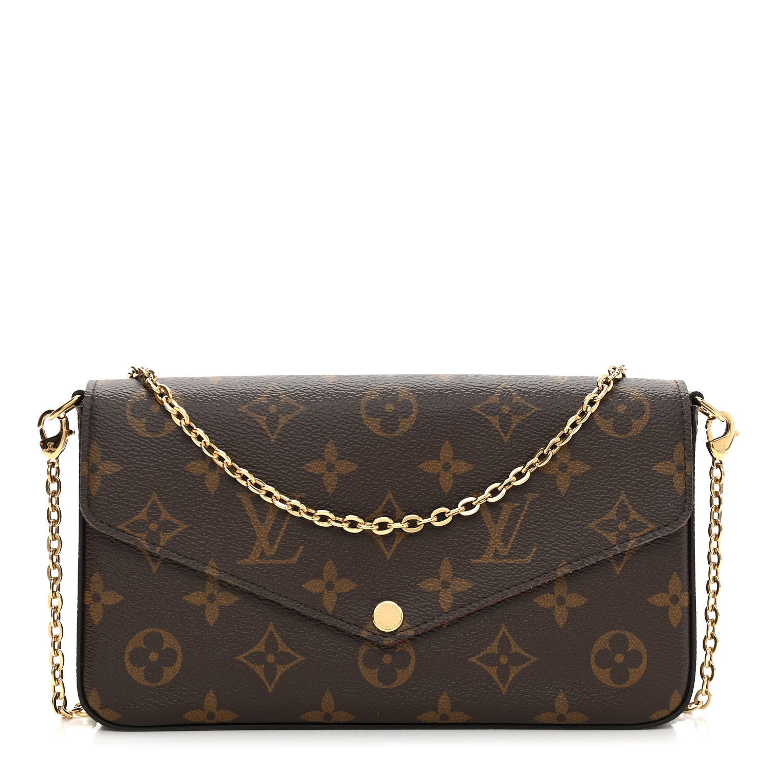 Louis Vuitton Monogram Pochette Felicie Chain Wallet Fuchsia 3 of 15