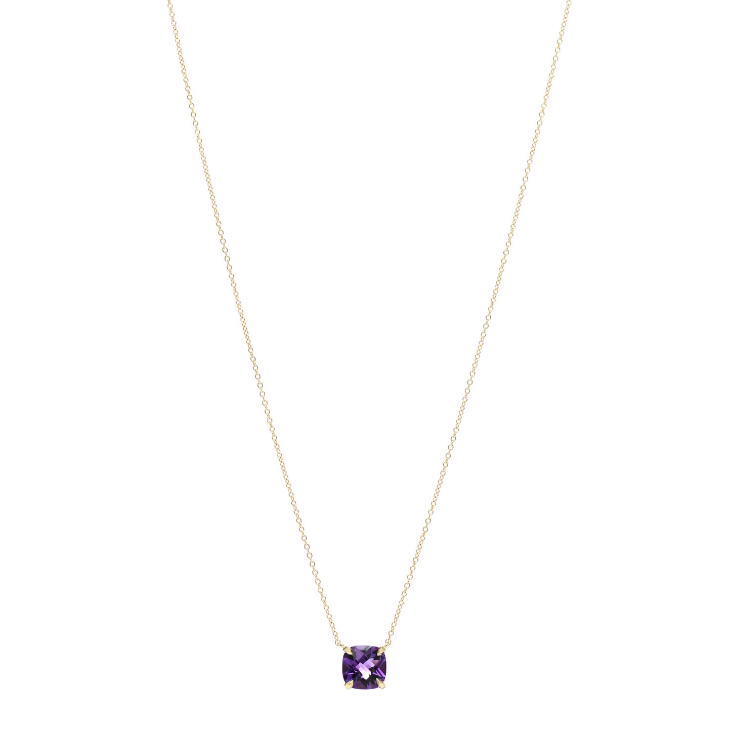 18K Yellow Gold Amethyst Sparklers Pendant Necklace