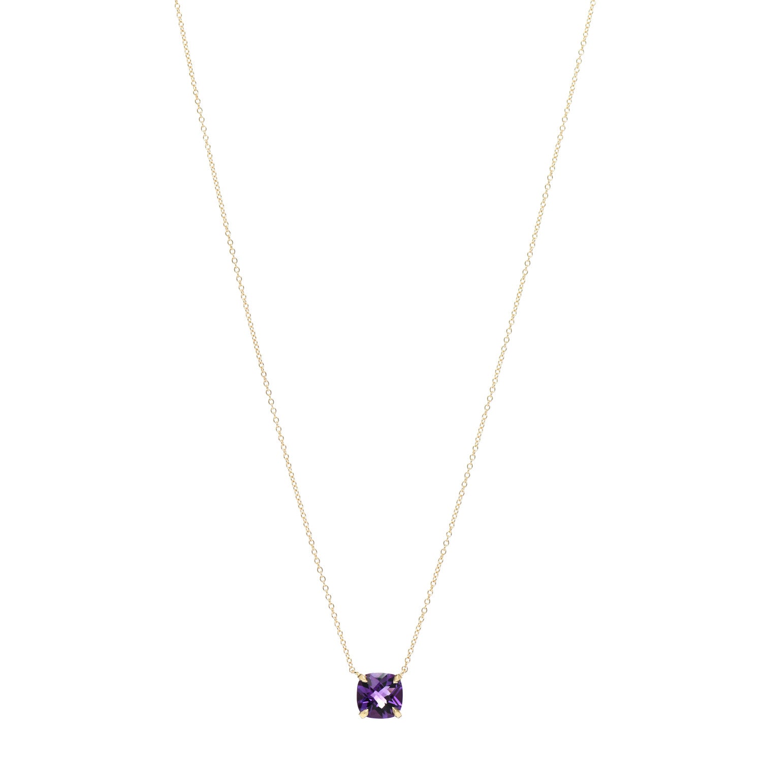 Tiffany 18K Yellow Gold Amethyst Sparklers Pendant Necklace 1 of 5