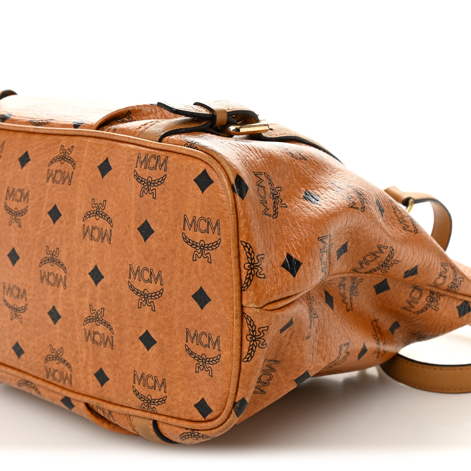 MCM Visetos Medium Essentials Shopper Tote Cognac 10 of 11