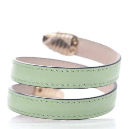 Bulgari Calfskin Serpenti Forever Double Coil Cleopatra Bracelet Green 3 of 5