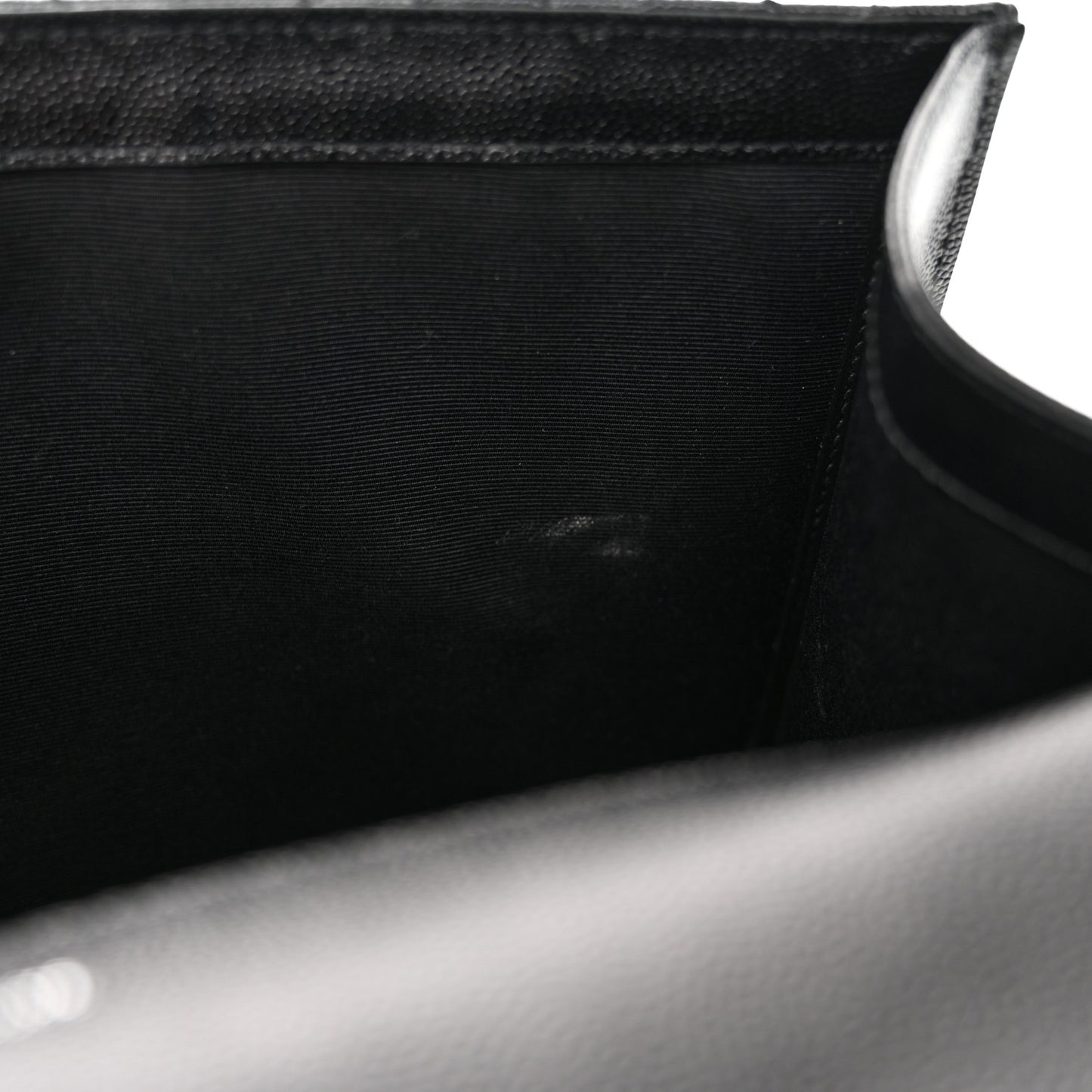 Grain De Poudre Textured Mixed Matelasse Large Triquilt Monogram Satchel Black