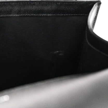 Saint Laurent Grain De Poudre Textured Mixed Matelasse Large Triquilt Monogram Satchel Black 12 of 12