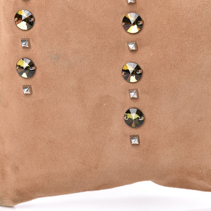 Prada Suede Studded Crystal Bag Light Brown 12 of 15